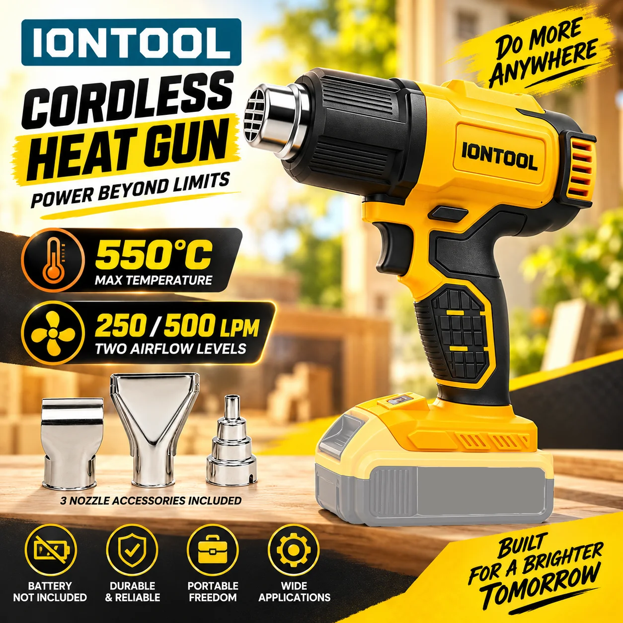 Cordless Heat Gun For Shrink Tubing - IONTOOL Kablosuz Sıcak Hava Tabancası 550