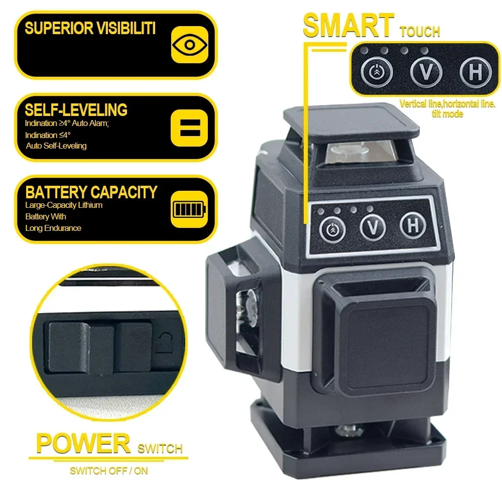 16 Çizgili Lazer Seviye 4D Oto - Laser Level 16 Lines 4D Green incelemesi ve fiyatı